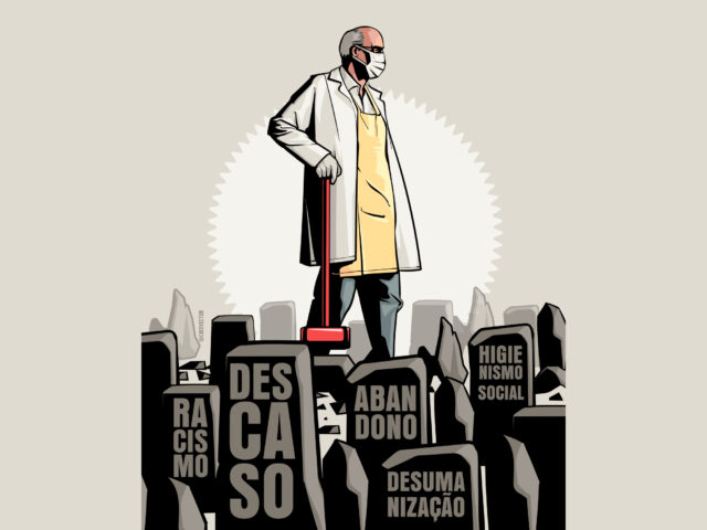 Padre Julio Lancellotti - Ilustração de Crisvector e foto Henrique de Campos